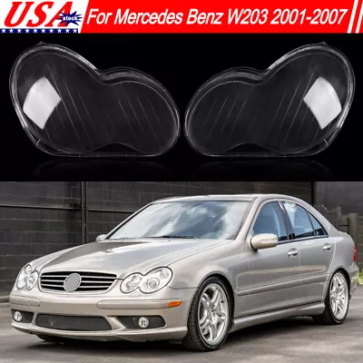 Headlight Headlamp Lens Cover Replace For Mercedes Benz C-Class W203 2001-2007 • $59.99