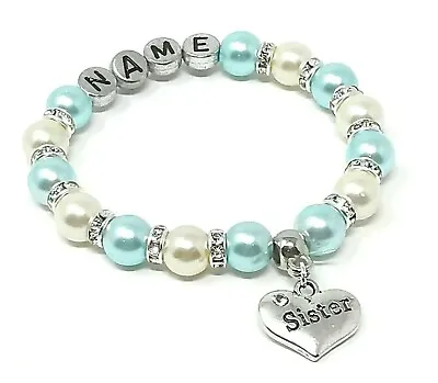 Personalised Sister Niece Mum Birthday Xmas Charm Bracelet Free Gift Bag  • £4.45