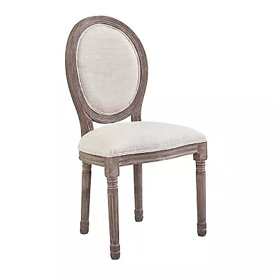 Emanate Vintage French Upholstered Fabric Dining Side Chair Beige - Modway • $70.99