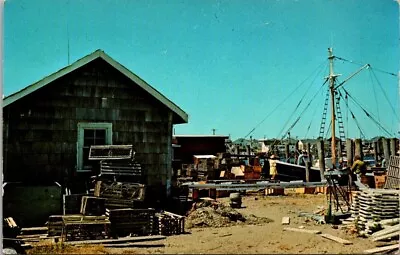 Postcard New England Lobster Traps And Fishing Dragger GAF Vintage • $2.69