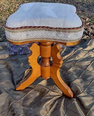 Vintage Victorian Wooden Piano Stool Swivel Sturdy • $45