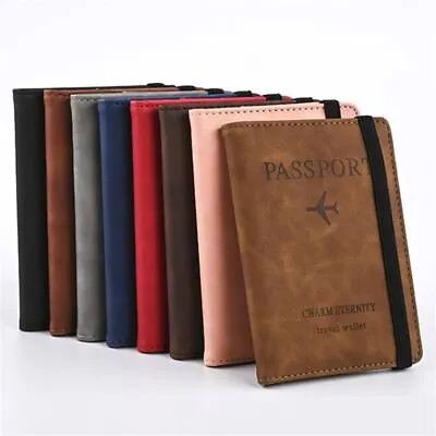 $16.31 • Buy Women Men PU Leather Business Passport Covers Holder Multi-Function ID Bank Card