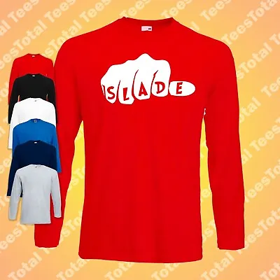 SLADE 70's Glam Rock Band Mens Long Sleeve T-Shirt Bowie T-REX Black Wave Punk • £18.99