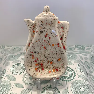 Vintage Speckled Splattered Tea Bag Holder MCM Mid Century Atomic Style • $16.95