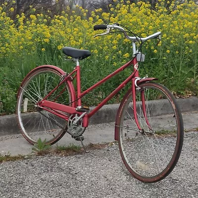 1970s Free Spirit Ladies Bicycle FS 3 Red Bike 1970s 3 Speed Vintage Cruiser • $125