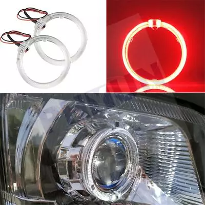 2pcs Red 2.5  LED Light Guide Angel Eyes Halo Rings For Car Headlights Retrofit • $18.80