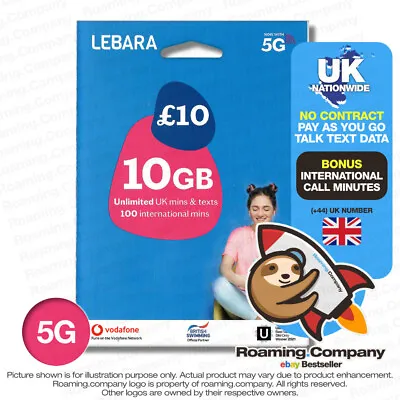 🚀 United Kingdom 5G DATA TALK TEXT PAYG Travel SIM Vacation Roaming UK Vodafone • $9.81