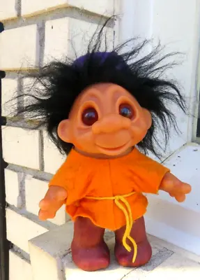 DAM TROLL 1980 24-4 Denmark 8  Brown Legs Orange Shirt Purple Hat Black Hair • $25