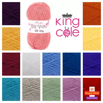 King Cole Big Value DK 50g Knitting Crochet Yarn Acrylic • £1.09