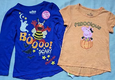 Little Girls Halloween Shirt Lot Sz 3/4t Elmo & Peppa New • $16