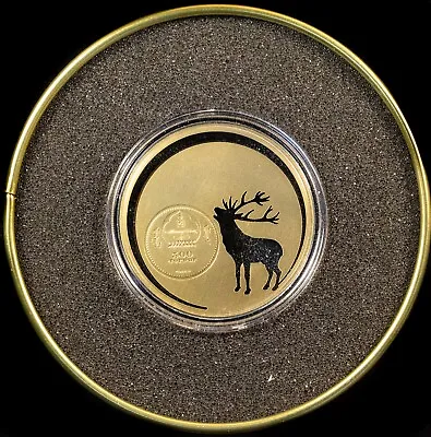 2017 Mongolia Nature Roaring Deer 1/2 Oz Silver 500 Togrog Coin • $79
