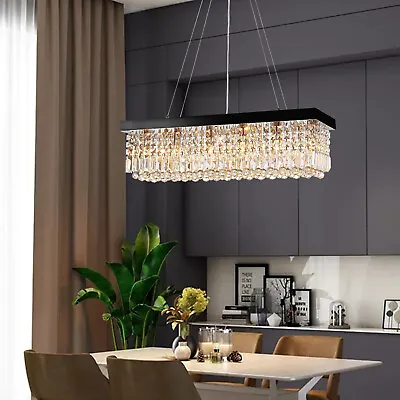 $99.99 • Buy 32  Crystal Chandelier Pendant Hanging Lighting Rectangle Ceiling Light Fixture