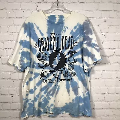 Grateful Dead Summer Of 13 Blue White Tie Dye Tee Shirt LOTS Of HOLES! 2013 • $29.88