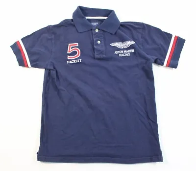 Aston Martin Racing Hackett London Medium Blue Short Sleeve Shirt Tailored Fit • $20.99