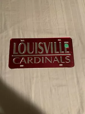 Louisville Cardinals NCAA Mirrored Laser Cut License Plate Craftique • $25