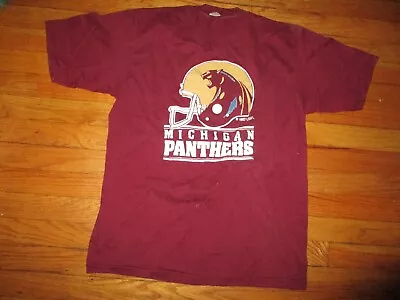 Vintage 1982 USFL MICHIGAN PANTHERS Helmet Logo T Shirt Large 505 50% • $59.99