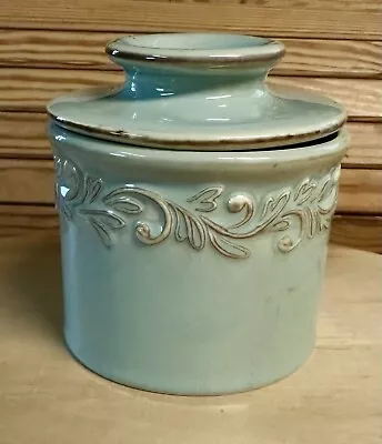 Butter Bell Crock The Original Butter Keeper By L Tremain Sage Stoneware Vines • $17.90