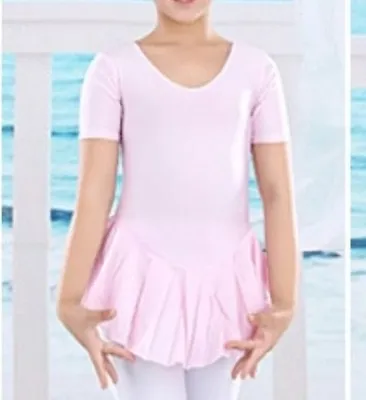 £10.99 • Buy Pink Ballet Leotard/Skirt.Short Sleeve Dress.3-4,5-6,7-8,9-10 Years.Skating Tutu