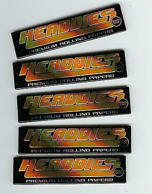 $8.88 • Buy FIVE PACKS Of HEADDIES Premium KING SIZE Slow Burning Lightweight Rolling Papers