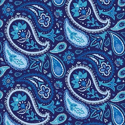 Studio E Blue Dreams Paisley Multi Cotton Fabric By Yard • $12