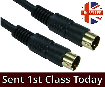 SVHS Lead S Video Wire Cable Tv Camera Camcorder Male To Male 1m GOLD • £3.49