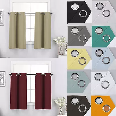 2 Panels Blackout Grommet Top Window Treatment Curtain Tiers For Small Windows • $13.99