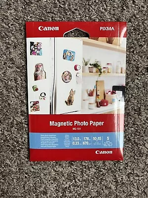 Canon Magnetic Photo Paper 10x15cm - Pack Of 5 Sheets - MG-101 • £10