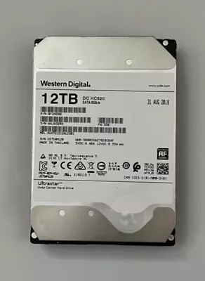 WD HUH721212ALE601 12TB Ultrastar DC HC520 LFF 3.5  SATA-III 6Gbps 7.2K HDD • £114.95