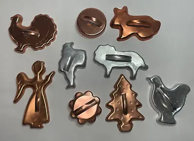 Lot Of 9 Vintage Aluminum Holiday Christmas Cookie Cutters – Set 4 • $6.75