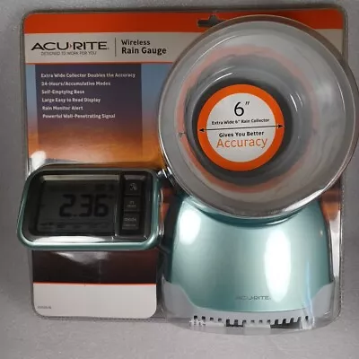 AcuRite Wireless Rain Gauge Extra Wide 6  Rain Collector Self-Emptying Base NEW • $19.76