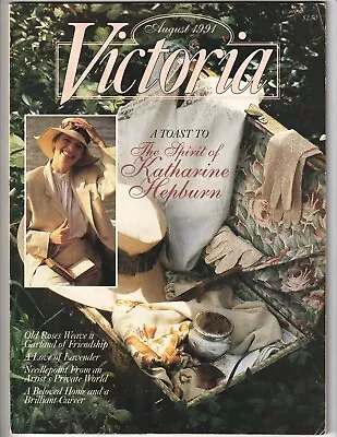 Vintage VICTORIA Magazine AUG 1991 Crafts Home & Garden Antiques Fashion • $11.95