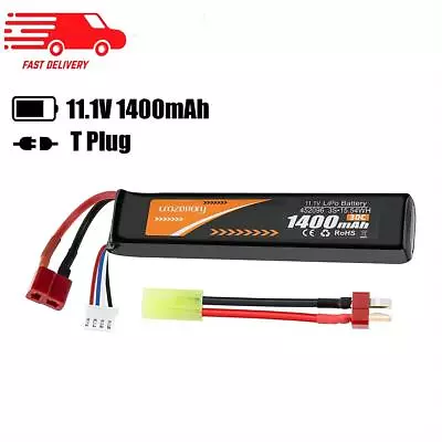 3S 11.1V 1400mAh Airsoft 30C LiPo Battery Deans With T Plug For Airsoft Model AU • $24.59