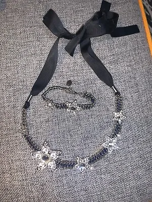 Jack Wills Star Necklace And Bracelet Black Silver Great Condition Statement • £25