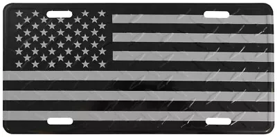 USA American Black & Silver Subdued Diamond Deck Aluminum 6 X12  License Plate  • $8.88