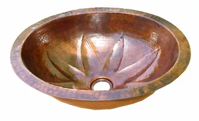 Mexican Copper Bathroom Sink Hand Hammered Oval Drop In  09 • $135.99