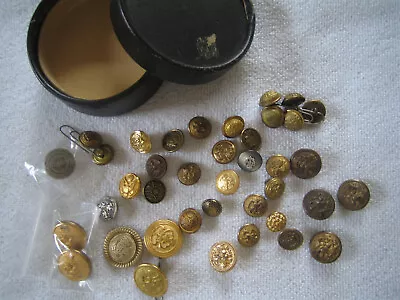 Vintage Gold Tone Military And Decorative  Brass  Buttons 39 Pieces • $12