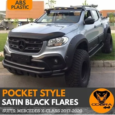 Satin Black Pocket Style Fender Flares Suit Mercedes Benz X-Class 2017 - 2020 • $449