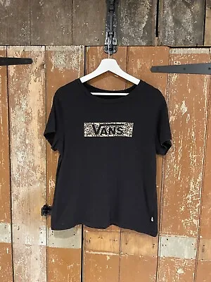 £9.99 • Buy Vans Women’s Short Sleeved T-Shirt Black Top Logo Size Medium