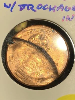 $77 • Buy 2001 Lincoln Cent Error Large Broadstrike With Brockage Indent