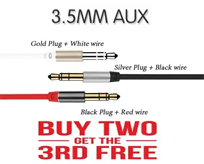 3.5mm Genuine AUX Audio Cable Stereo Male Extension For Car Mobile Phone MP3 • £2.99