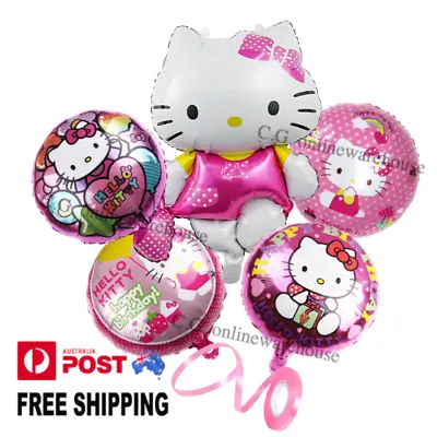 Hello Kitty Birthday Balloons Set Girls Pink Birth Party Decoration Baby Shower • $16.80