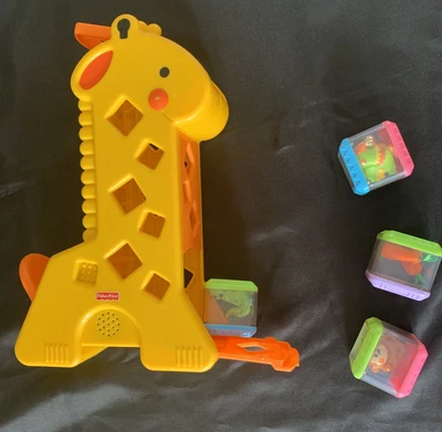 £4.50 • Buy Fisher Price - Peek-a-Blocks Tumblin' Sounds Giraffe - Sensory Baby Toy (B4253)