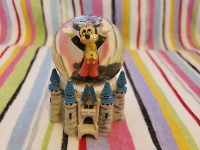 £9.99 • Buy Lovely Rare Mickey Mouse Cinderella’s Castle Snow Globe 9cm Disneyworld Original