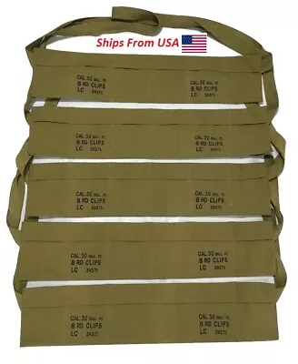 (Pack Of 5) US Army Cotton Cloth Bandolier For M1 Garand - US Olive Color • $29.44