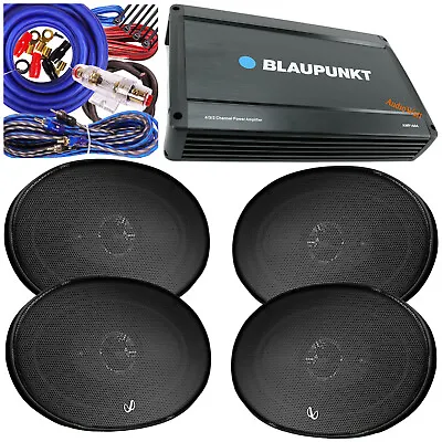 BLAUPUNKT AMP1604 1600W AMP + 4x Infinity Alpha 6930 6  X 9  980W Speakers + KIT • $224.99