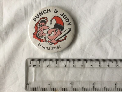 £0.99 • Buy Vintage Punch & Judy Badge Lapel Pin Button C1970s Metal Epsom 27153 56mm Diam