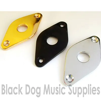£3.99 • Buy Guitar Jack Plate In Chrome Black Or Gold Inc Screws Input Socket