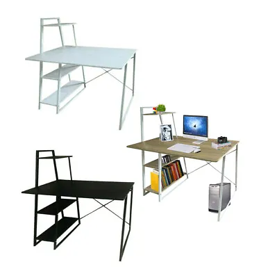 £46.20 • Buy Computer Desk With 3Tier Storage Shelves Study Table With Bookshelf Workstation 