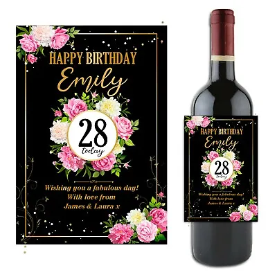 £3 • Buy Personalised Happy Birthday Wine Champagne Bottle Sticker Label N126 Any Age
