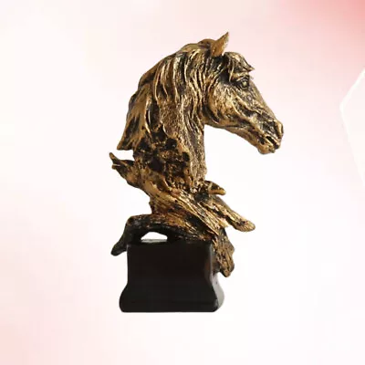  Horse Head Ornaments Bridegroom Face Statue Shelves For Office • £14.89